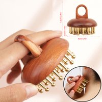 Tooth Solid Copper Meridian Brush Red Sandalwood Handle Massage Brush Multipurpose Beauty Body Relaxation Sculpting Massage Tool