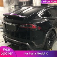 Full Carbon Fiber Rear Trunk Spoiler Wings for Tesla Model X 75D 90D 100D 2016-2024 Car Racing Rear Spoiler Boot Wing Lip