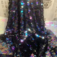 150x50cm Sequin Fabric Big Paillette Sequins Fish Scales Mesh Fabric Live Shooting Background Clothing Decor DIY Sewing Material