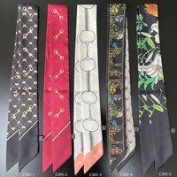 2025 Luxury Horseshoe Lock Polyester Silk Scarf Women's All Seasons Decorative Thin Scarf Scarf Headband 90*5cm