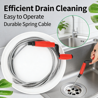 Manual Spring Pipe Cleaner Efficient Unclogger Clog Remover for Kitchen Bathroom Sink Toilet Drain Dredge Tool