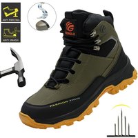 Eur Standard Quality Men's Safety Shoes Steel Toe Anti Smash Safety Boots Puncture Proof Construction Wear-Resistant Work Boots