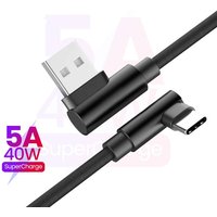 40W 5A 90 Degree Elbow USB to Type C Fast Charging Weave Data Cable for iPhone Xiaomi Redmi Huawei Samsung Quick Charge Cord