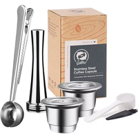 Reusable Nespresso Coffee Capsules Cup Stainless steel Refillable Coffee Capsule Refilling Filter Coffeeware