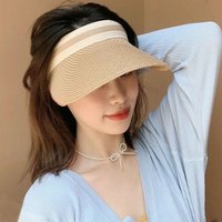 Women Sun Hats Female Outdoor Visor Beach Cap Brethable Empty Top Straw Cap Anti-UV Casual Shade Hat