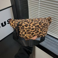 2024 New Leopard Print Waist Bag Fashion Fanny Pack Phone Purse Lady Simple Chest Bag Quality Nylon Woman Shoulder Crossbody Bag