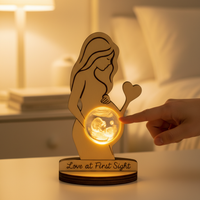 Personalisierte 3D-Kristallkugel LED-Lampe mit Eigenem Foto als Nachtlicht für Baby-Ultraschall, Hochzeit, Paare, Eltern, Andenken, Deko-Geschenk