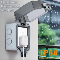 IP66 Outdoor Socket 220V EU Sockets with Switch Waterproof Double Plug for Garden Courtyard Use Waterproof Socket Box