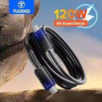 Tuodes 120W USB Type C To USB C PD Cable Fast Charging Mobile Phone Type-C USB Charger Data Cord For iPhone 16 Samsung Macbook