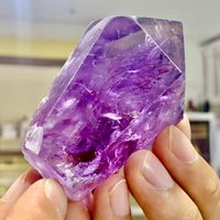 Natural Brazil Amethyst obelisk Crystal Energy column Reiki healing