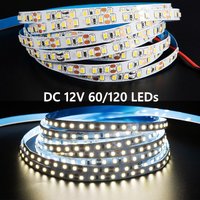 DC 12V Led Strip Light Bright Tape Lamp 2835 60/120 LEDs/m 1m/2m/3m/4m/5m 3000K - 6000K For Room Decor Kitchen Ribbon Lighting