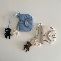 Cute Small Coin Purse for Women, Korean Floral Mini Wallet Card Holder, Portable Kawaii Change Purse