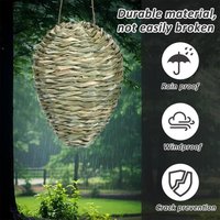 Artificial Wasp Nest Decoy Hornet Deterrents Wasp Trap Hangable Woven Reed Fake Nest Bee Decoy Beehive For Porch Patio Orchard