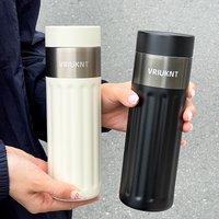 1pc 500ML Stainless Steel Insulated Water Bottle with Compass, Portable Outdoor Travel Cup with Tea-Water Separation