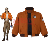 Game Disco Elysium Cosplay Costume Kim Kitsuragi Orange Coat Kim Kitsuragi Zipper Short Baseball Jacket Casual Pilot Jacket
