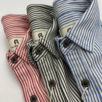 Autumn New Japanese Retro Long-Sleeve Turn-down Collar Striped Shirt Men's 100% Cotton Fashion Washed Comfort Casual Blouses