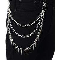 Layered Punk Chain On The Jeans Pants Women Spike Keychains for Men Egirl eBoy Harajuku Grunge Aesthetic Accessories