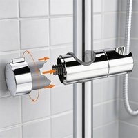 Universal Adjustable Shower Head Holder 18-25mm Chrome ABS Shower Rail Bracket Hand Shower Holder for Bathroom Slide Bar