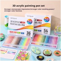 Languo 3D Three-dimensional Effect Acrylic Marker Set Kawaii Stationery Jelly Painting Brush Pen 1.0mm Hand Account Neutral Pen