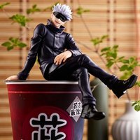 Pressing down instant noodles Jujutsu Kaisen Anime Figure Sitting Satoru Gojo Collection Model Instant noodle gadget Figures