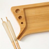 1pc/2pcs Simple Portable Wooden Cigarette Tray - Multi-function Tray with Recessed Corners