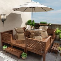 Open-air balcony Solid wood decorative tatami Outdoor courtyard arrangement Garden homestay Platform Platform Durable furniture