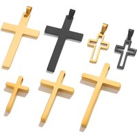 5pcs Stainless Steel Large Cross Charms For Jewelry Makings DIY Cross Necklace Pendants Jewelry Finding Religious Amulet Pendant
