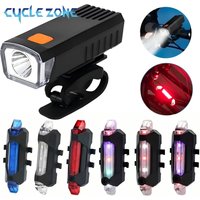 Bike Lights Set Bicycle Front Light and Rear Light Bike Headlight Taillight Night Riding Safety Warning Lamp Cycling Accessories