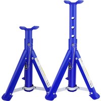 Pack-2 Heavy Duty Axle Jack Stands 3 Tonne Load Capacity, 4 Stages Height Adjustment 290mm to 408mm, for Car Lifting Repair