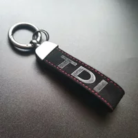 Luxury Suede Leather TDI Keyring Car Keychain For VW PASSAT B5 Polo Golf 3 4 5 6 7 MK3 MK4 MK5 MK6 MK7 TDI Keychain Accessories