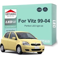 8Pcs Car Accessories For Toyota Vitz 1999 2000 2001 2002 2003 2004 Canbus Dome Trunk License Plate LED Interior Light Bulb Kit