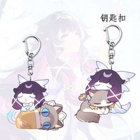 2Pcs/Set Moon Maiden Damselette Kuutar Columbina Sandrone Cute Acrylic Keychain Student Backpack Pendant Bestie Gift