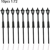 10 X 1:72 Model Railway Train Lamp Post 00 Gauge Plastic Street Lights LED Scenery Street Layout Building Sand Table Models Toys