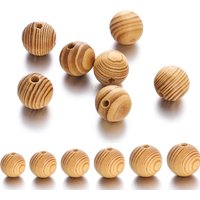 6-23mm Brown Stripe Pine Wood Beads With Hole Round Balls Loose Spacer Beads for Jewelry Making DIY Bracelet Accessorie