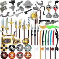 Medieval Weapons MOC Figures Building Blocks Soldiers Accessories Swords Spear Flags Shield Hammer Cowboy Guns Bricks Toys Gifts