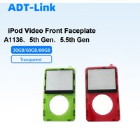 Transparent Red / Green Front Faceplate Cover for iPod Video A1136 5th 5.5th Gen 30GB 60GB 80GB Replacement Housing