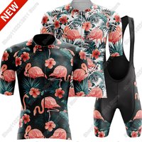 2025, Flamingo Radfahren Jersey Set Fahrrad Kleidung Männer Sommer Rennrad Shirts Anzug Fahrrad Trägerhose MTB Ropa Maillot