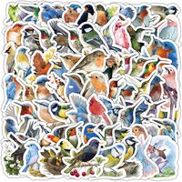 100Pcs Forest Melody Colorful Bird Doodle Stickers - Waterproof DIY Decor for Fridge/Water Bottle/Laptop