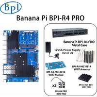 Banana Pi BPI-R4 PRO Router Board Kit with Case Power Supply Fan, MediaTek MT7988A Quad-Core Cortex-A7, 8GB DDR4 8GB eMMC