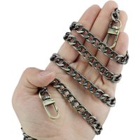 Purse Chain Strap Flat Chain Strap Handbag Chains with Metal Buckles for Wallet Purse Bags Replacement Strap