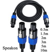 Male Speakon to Male Speakon Cables 0.5m 1.5m 5m 10m Professional 12 Gauge AWG o Cord DJ Speaker Cable Wire with Twist Lock