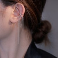 1pc Irregular Line Long Chain Earclip Without Hole Earrings for Women Simple Non Piercing Earcuff Ear Accessories Jewelry KDE128