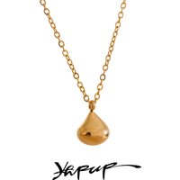 Yhpup Chic Pendant Drop Fashion Necklace Stainless Steel Simple Stylish High Quality Accessories Jewelry for Women Waterproof