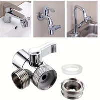 Universal Faucet Splitter for Kitchen Bathroom Toilet and Shower Diverter Valve Water Tap Connector with Easy Switch Adapter