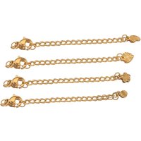 10pcs Stainless Steel Extender Chains Leaf Heart Flower Tail Chains for DIY Jewelry Making Necklace Bracelet Supplies