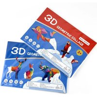 6 Geometric Collages Children's Puzzle Enhance Focus Handmade Stickers Animal Cognitive Training Enlightenment Toy Stickers