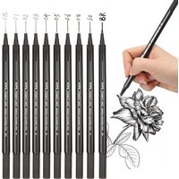 10Pcs/set Waterproof Ink Black Micron Neelde Drawing Pen Pigment Fine Line Sketch Markers Pen For Hand-Paint anime Art Supplies