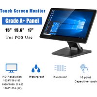 15 15.6 17 Inch Capacitive Touch Screen POS Monitor Industrial LCD With HDMI VGA USB Interface For Restaurant Koisk Terminal