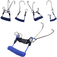 Scuba Diving Reef Double Hook Spiral Coil Lanyard Drift Hook Diver Underwater Safety Tool