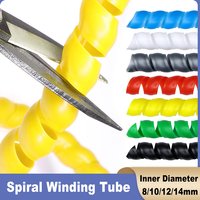1-10m Kabelschutzmanschette, Kabelmanagement, Drahtschutz, Leitungsorganisator, flexibles Spiralwickelrohr, farbig, 8/10/12/14mm